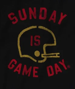 Nayked Apparel T-Shirts>Men'S Ridiculously Soft Cotton Long Sleeve Graphic Tee | Sunday Is Game Day