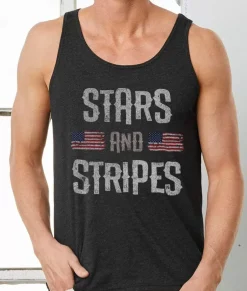 Nayked Apparel Tanks>Men'S Ridiculously Soft Lightweight Graphic Tank | Stars & Stripes