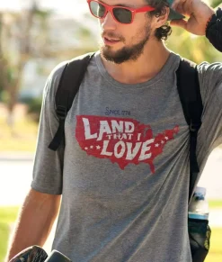 Nayked Apparel Shirts>Men'S Ridiculously Soft Lightweight Graphic Tee | Land That I Love