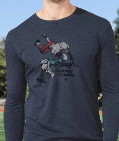 Nayked Apparel Shirts>Men'S Ridiculously Soft Lightweight Long Sleeve Graphic Tee | Sunday Funday