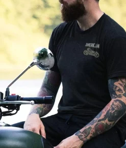 Nayked Apparel T-Shirts>Men'S Ridiculously Soft Midweight Sueded Graphic Tee | American Motorcycles
