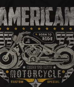 Nayked Apparel T-Shirts>Men'S Ridiculously Soft Midweight Sueded Graphic Tee | American Motorcycles