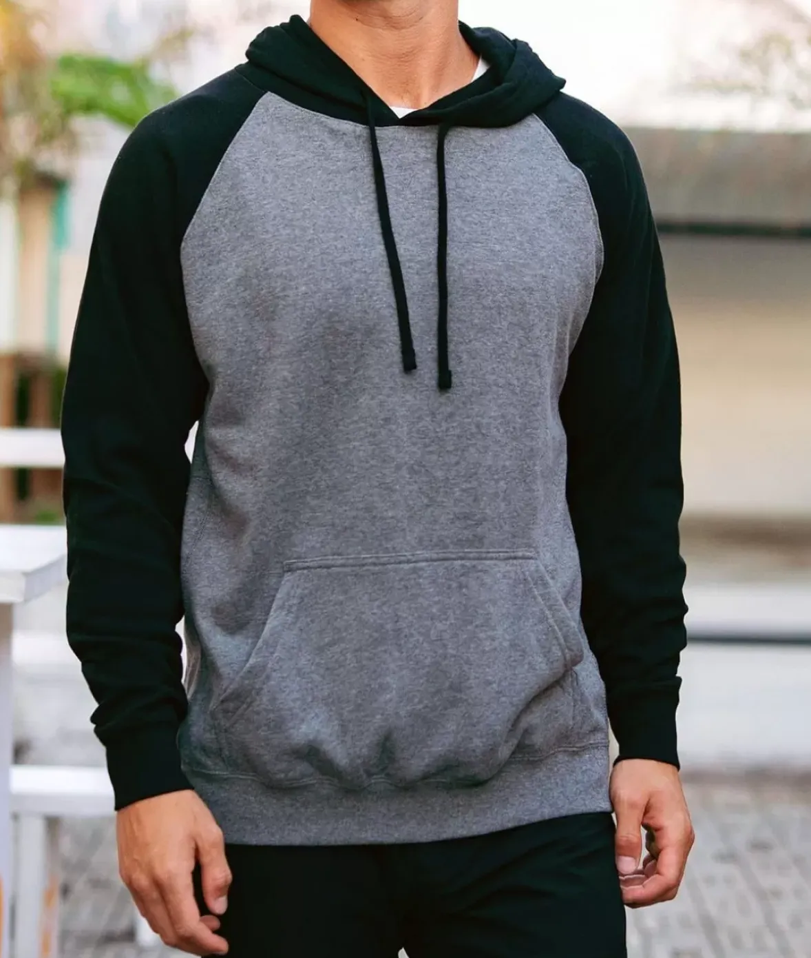 Nayked Apparel Hoodies & Sweatshirts>Men'S Ridiculously Soft Midweight Raglan Colorblocked Hooded Sweatshirt