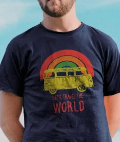 Nayked Apparel T-Shirts>Men'S Ridiculously Soft Midweight Graphic Tee | Let'S Travel The World