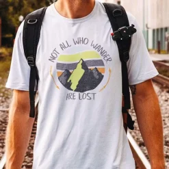 Nayked Apparel T-Shirts>Men'S Ridiculously Soft Midweight Graphic Tee | Not All Who Wander Are Lost
