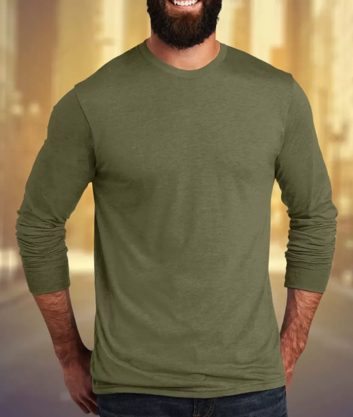 Nayked Apparel Shirts>Men'S Ridiculously Soft Recycled Lightweight Long Sleeve T-Shirt