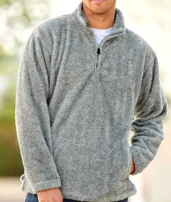 Nayked Apparel Hoodies & Sweatshirts>Men'S Ridiculously Soft Shag Sherpa Quarter-Zip Pullover