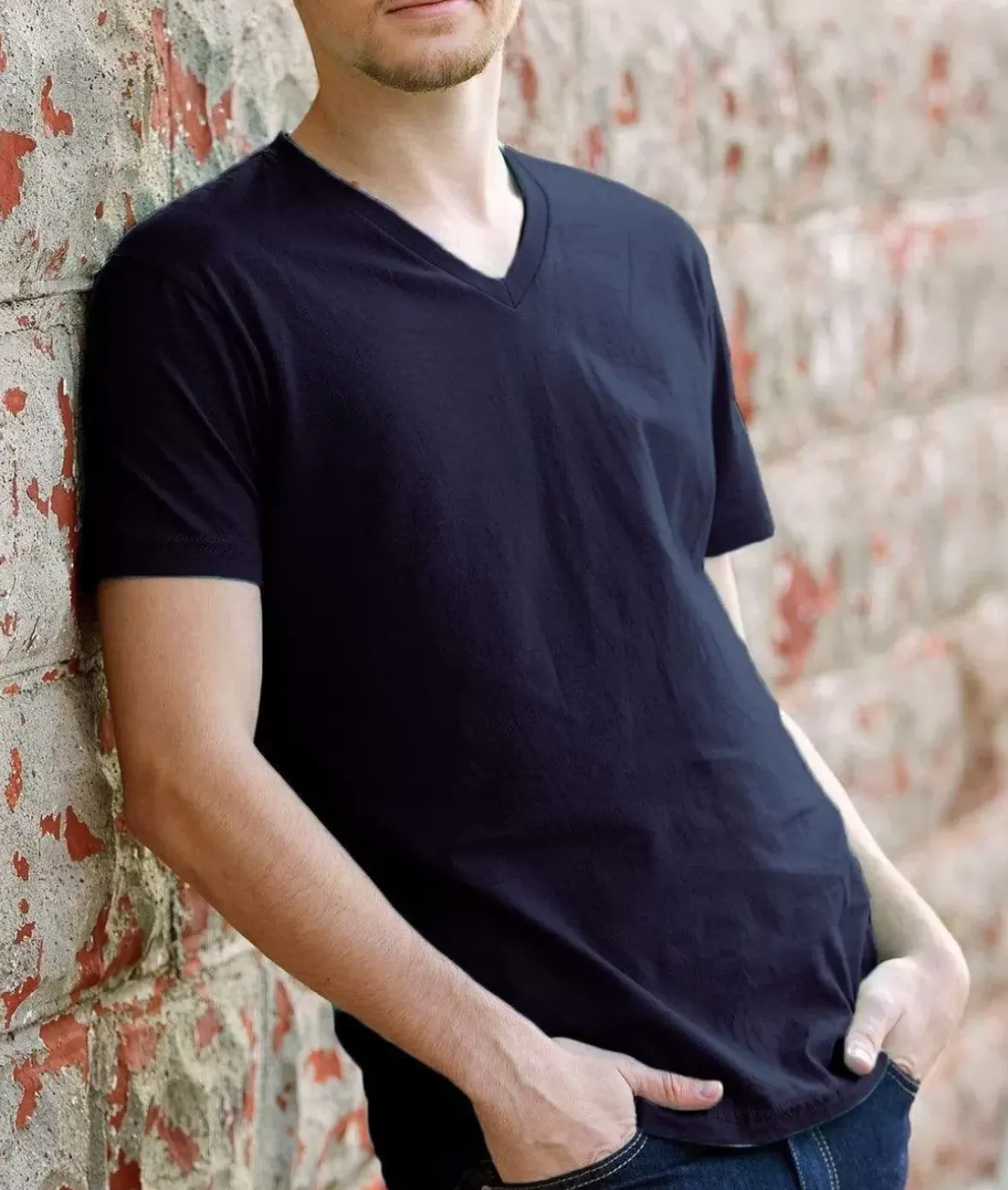 Nayked Apparel T-Shirts>Men'S Ridiculously Soft Short Sleeve V-Neck 100% Cotton Shirt