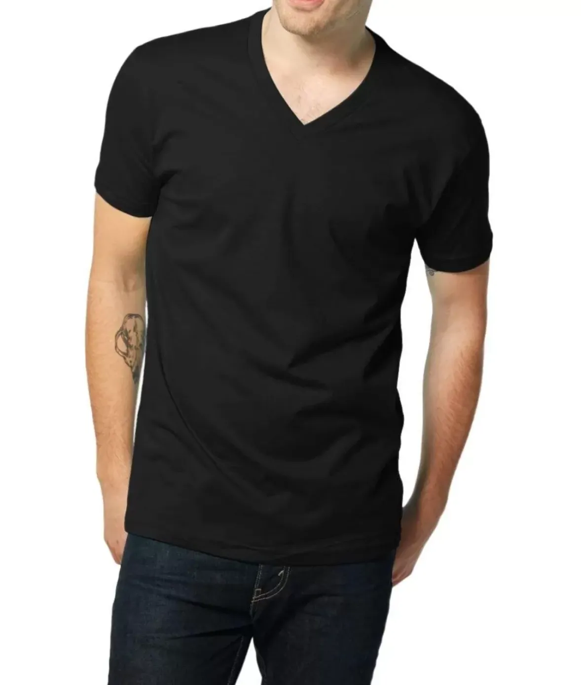 Nayked Apparel T-Shirts>Men'S Ridiculously Soft Short Sleeve V-Neck 100% Cotton Shirt