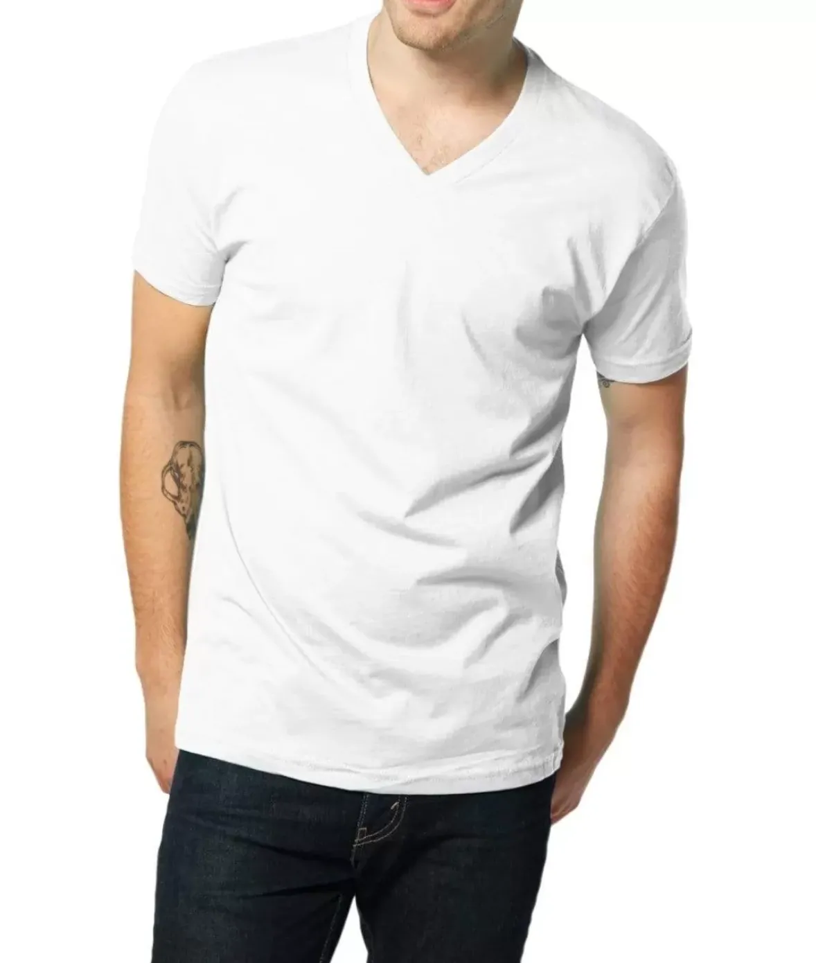 Nayked Apparel T-Shirts>Men'S Ridiculously Soft Short Sleeve V-Neck 100% Cotton Shirt