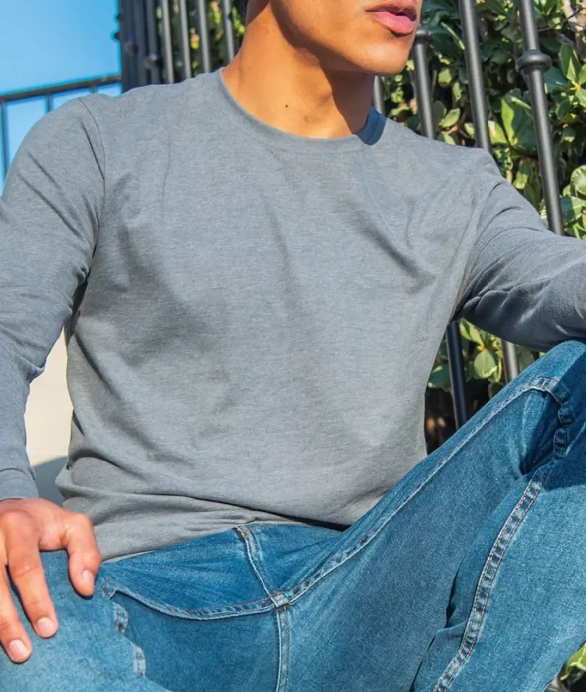 Nayked Apparel Shirts>Men'S Ridiculously Soft Sueded Long Sleeve T-Shirt