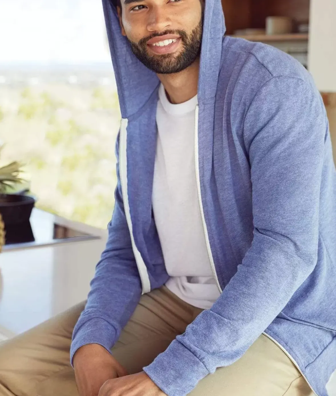 Nayked Apparel Hoodies & Sweatshirts>Men'S Ridiculously Soft Vintage Recycled Full-Zip Hooded T-Shirt