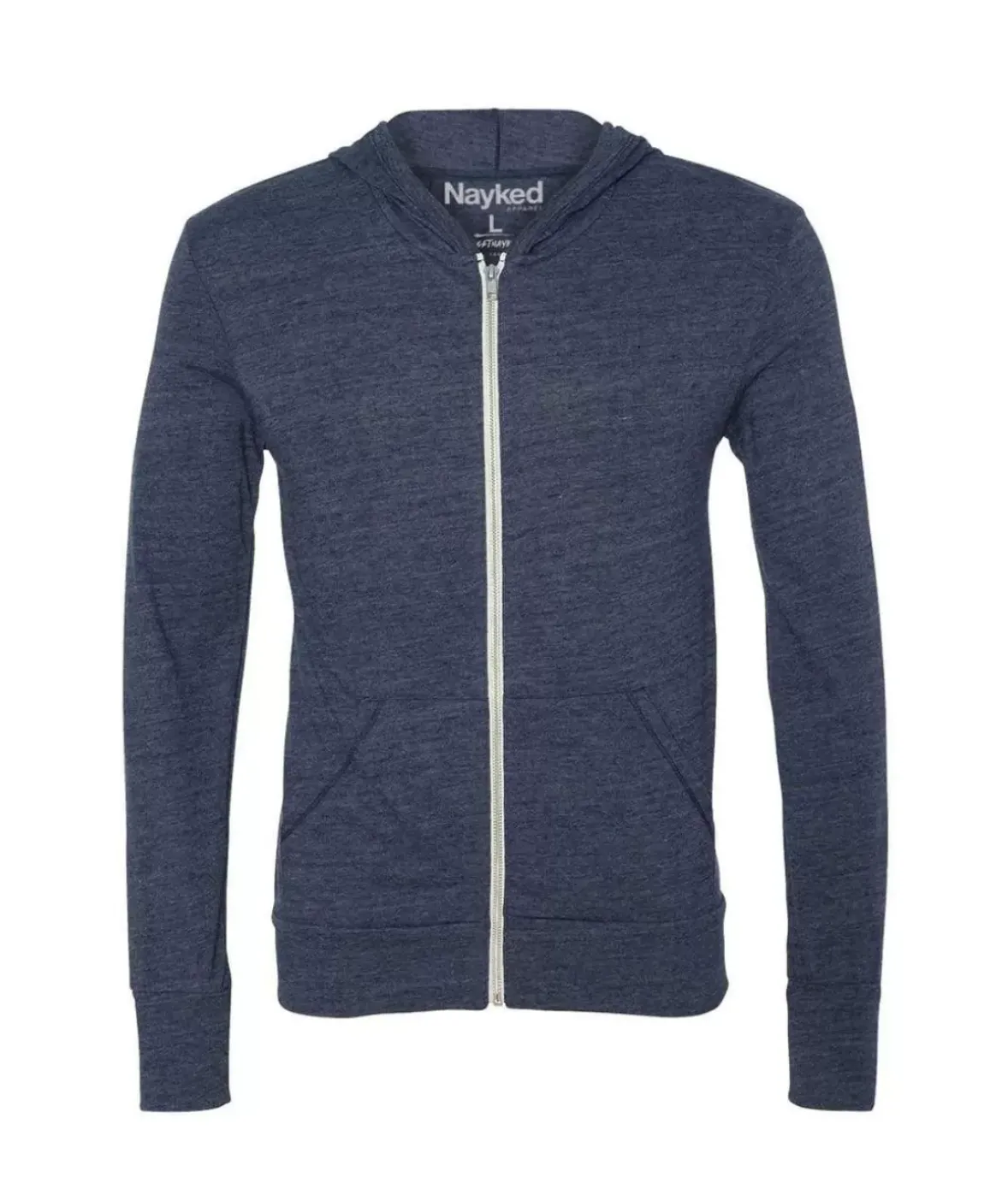Nayked Apparel Hoodies & Sweatshirts>Men'S Ridiculously Soft Vintage Recycled Full-Zip Hooded T-Shirt