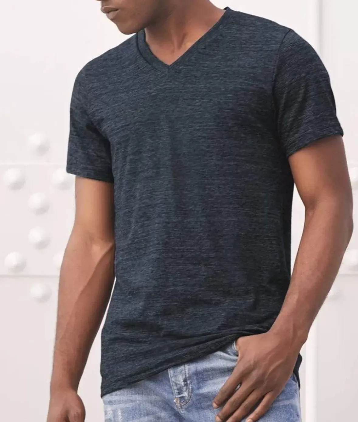 Nayked Apparel T-Shirts>Men'S Short Sleeve Slub Jersey V-Neck T-Shirt
