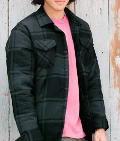 Nayked Apparel Outerwear>Men'S Soft Insulated Flannel Jacket