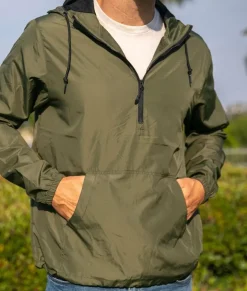 Nayked Apparel Hoodies & Sweatshirts>Men'S Soft Lightweight Half-Zip Pullover Windbreaker Anorak