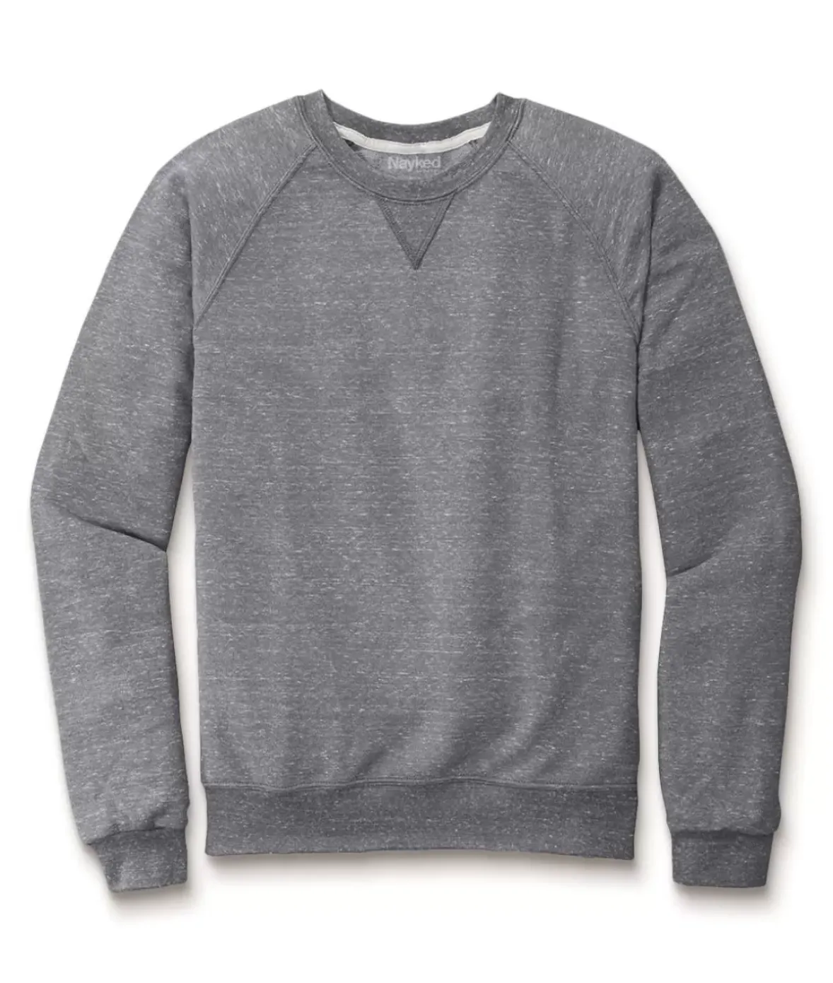 Nayked Apparel Hoodies & Sweatshirts>Men'S Soft Snow Heather French Terry Raglan Pullover Sweatshirt