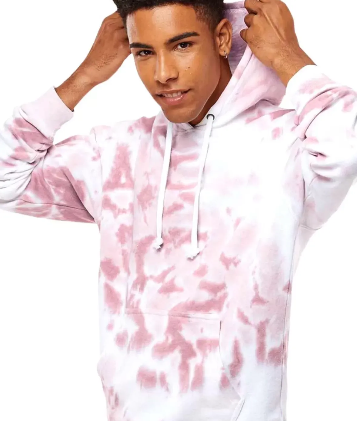 Nayked Apparel Hoodies & Sweatshirts>Men'S Soft Washed Tie Dye Fleece Hoodie