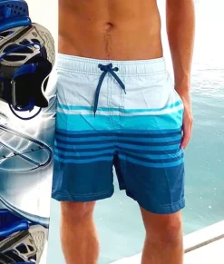 Nayked Apparel Bottoms>Men'S Stripe Volley Swim Short/Discontinued