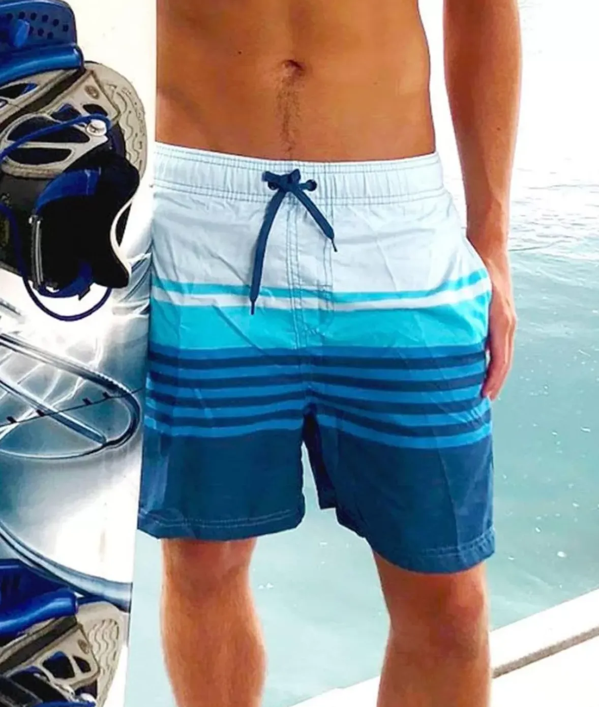 Nayked Apparel Swim>Men'S Stripe Volley Swim Short/Discontinued