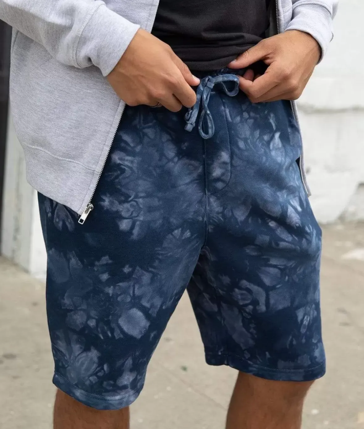 Nayked Apparel Bottoms>Men'S Tie Dye Fleece Shorts