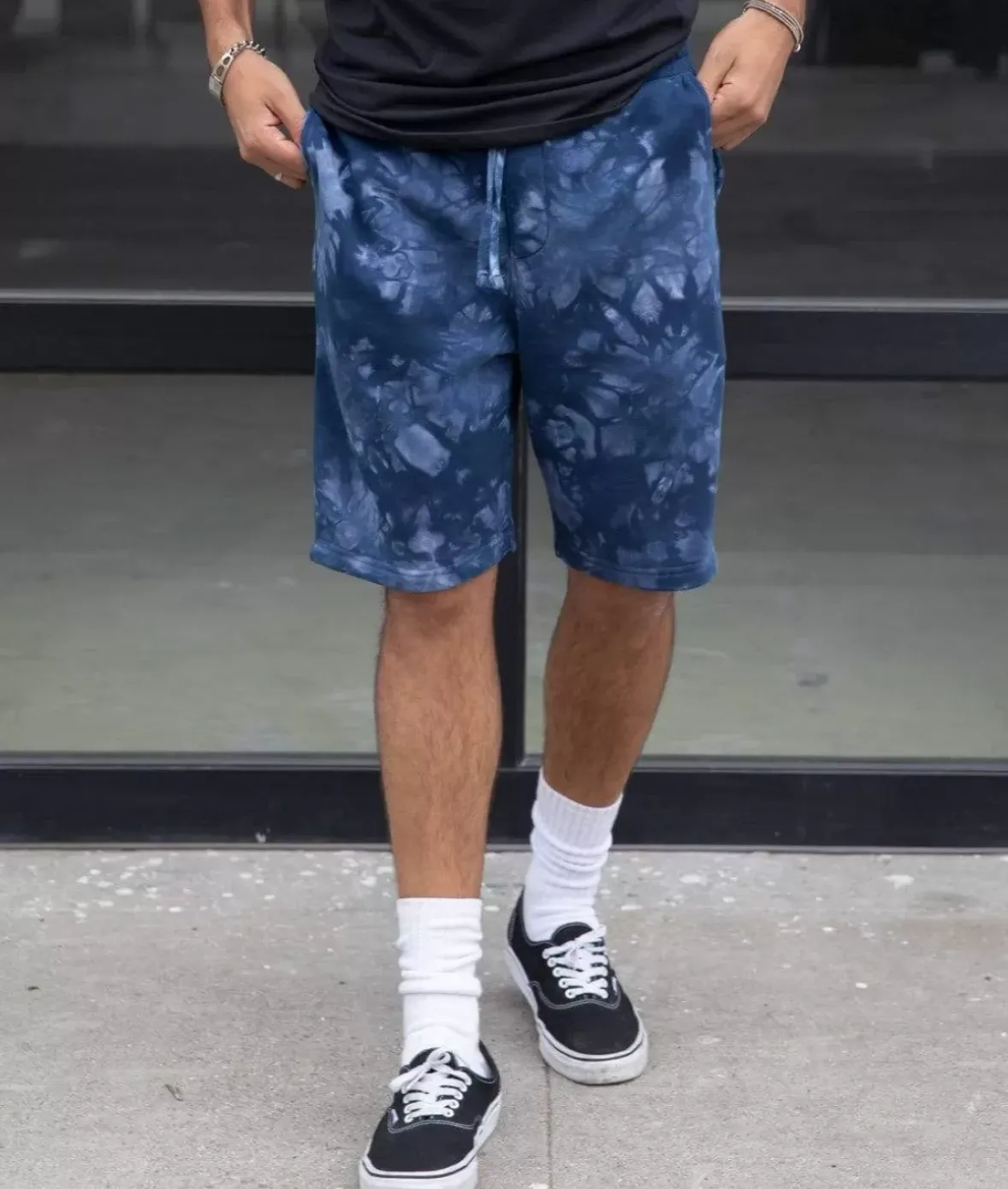 Nayked Apparel Bottoms>Men'S Tie Dye Fleece Shorts