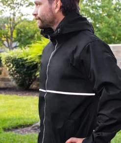 Nayked Apparel Workout Wear>Men'S Water-Resistant Tech Jacket/Discontinued Black