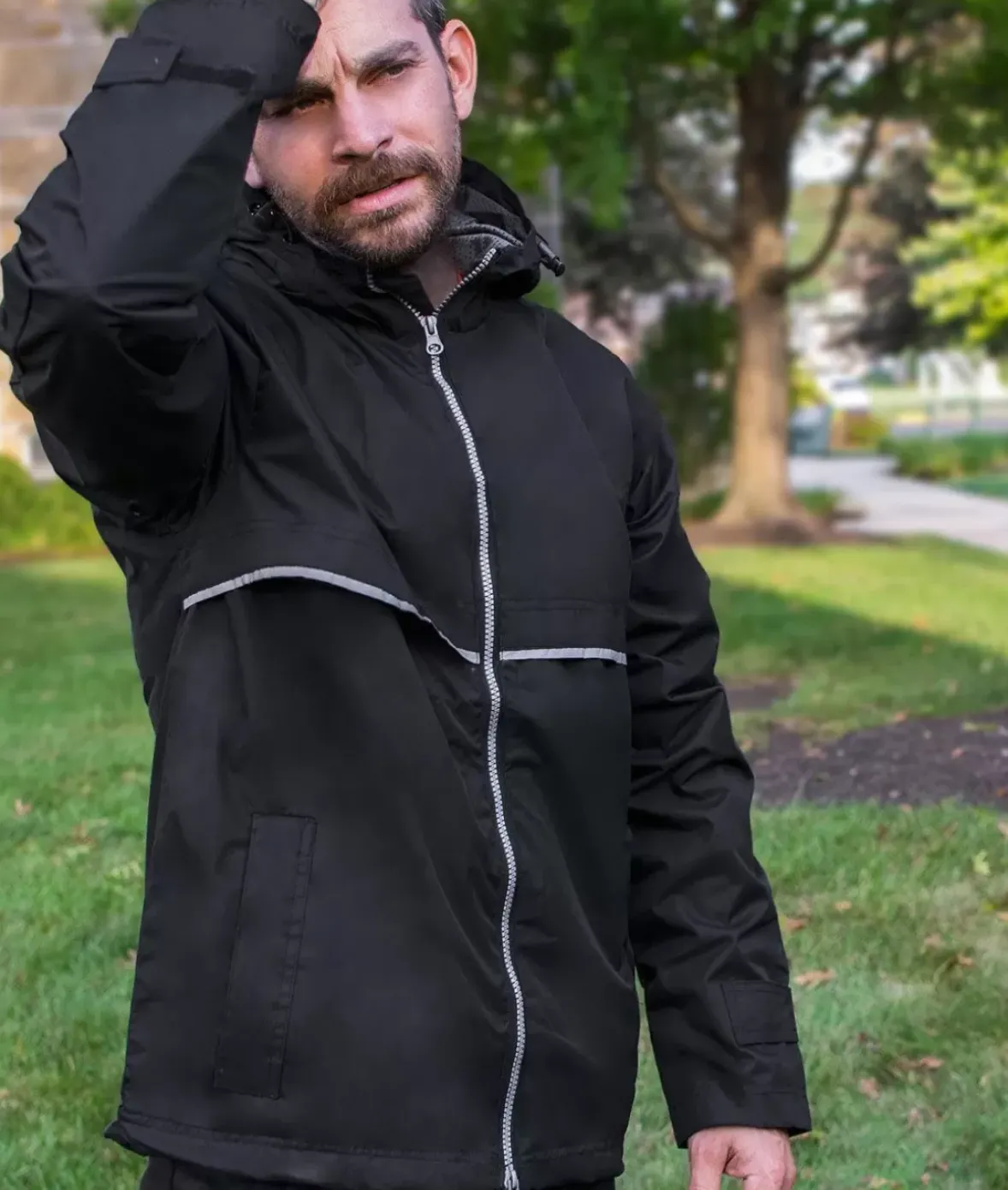 Nayked Apparel Workout Wear>Men'S Water-Resistant Tech Jacket/Discontinued Black