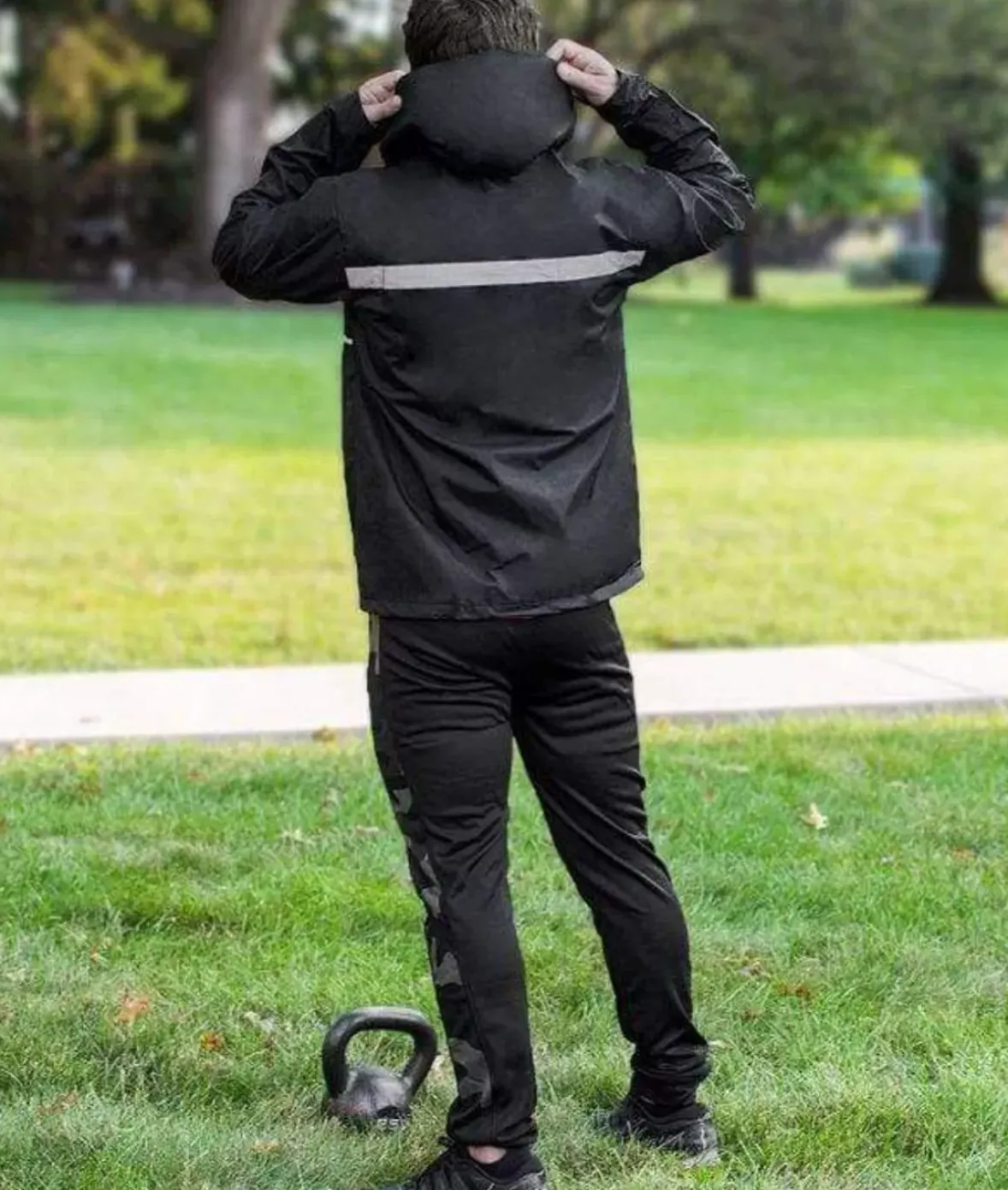 Nayked Apparel Workout Wear>Men'S Water-Resistant Tech Jacket/Discontinued Black