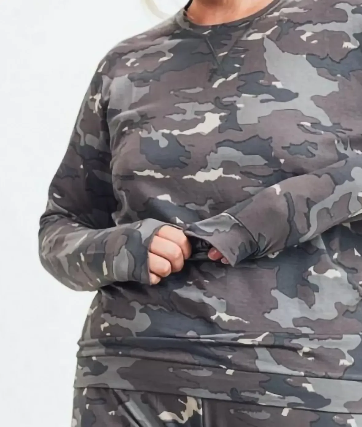Nayked Apparel Hoodies & Sweatshirts>Real Women'S Plus Earth Print Pullover/Discontinued Camo
