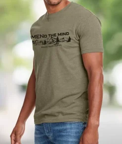 Nayked Apparel T-Shirts>Ridiculously Soft Crew Neck Graphic T-Shirt | Mend The Mind-Landscape