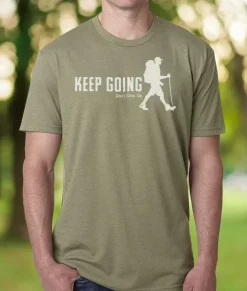 Nayked Apparel T-Shirts>Ridiculously Soft Crew Neck Graphic T-Shirt | Keep Going With Hiker