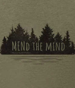 Nayked Apparel T-Shirts>Ridiculously Soft Crew Neck Graphic T-Shirt | Mend The Mind-Treeline And Lake Graphic