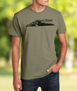 Nayked Apparel T-Shirts>Ridiculously Soft Crew Neck Graphic T-Shirt | Keep Going Mountain View