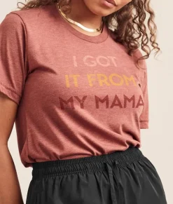 Nayked Apparel Shirts>Ridiculously Soft Heather Sueded Graphic Tee | I Got It From My Mama