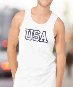 Nayked Apparel Tanks>Ridiculously Soft Men'S Usa Text Tank