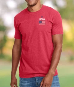 Nayked Apparel T-Shirts>Ridiculously Soft Men'S Usa Flag Graphic T-Shirt