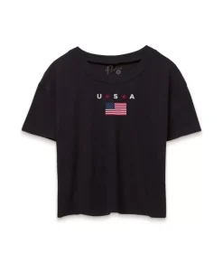 Nayked Apparel T-Shirts>Ridiculously Soft Women'S Cropped Flag Tee