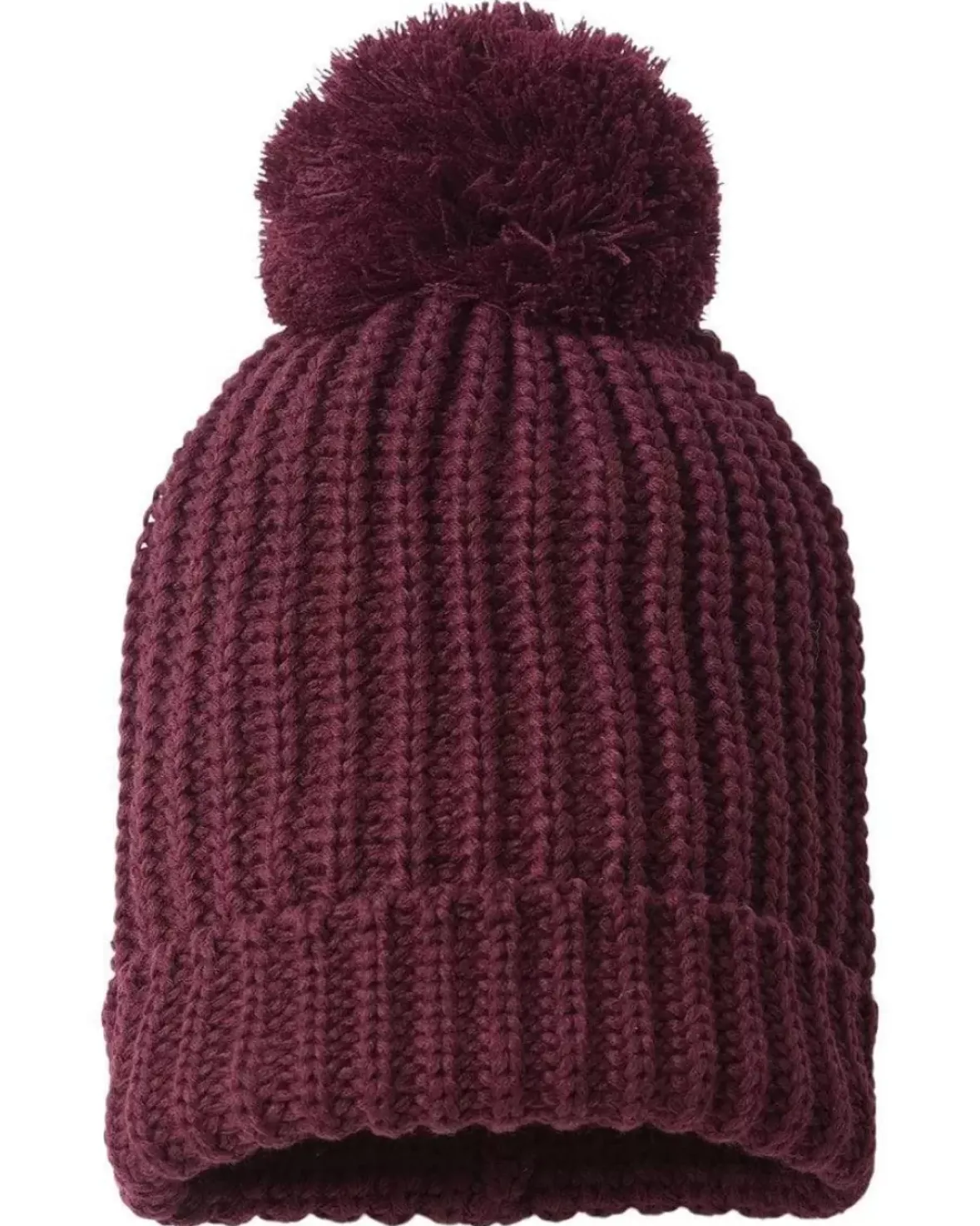 Nayked Apparel Accessories>Soft Chunky Knit Two-Tone Hat With Pom Pom And Solid Color Beanie With Pom Pom And Cuff