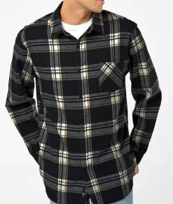 Nayked Apparel Shirts>Soft Flannel Plaid Shirt With Chest Pocket