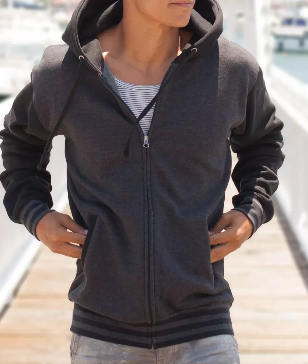 Nayked Apparel Hoodies & Sweatshirts>Varsity Full-Zip Hooded Fleece Jacket