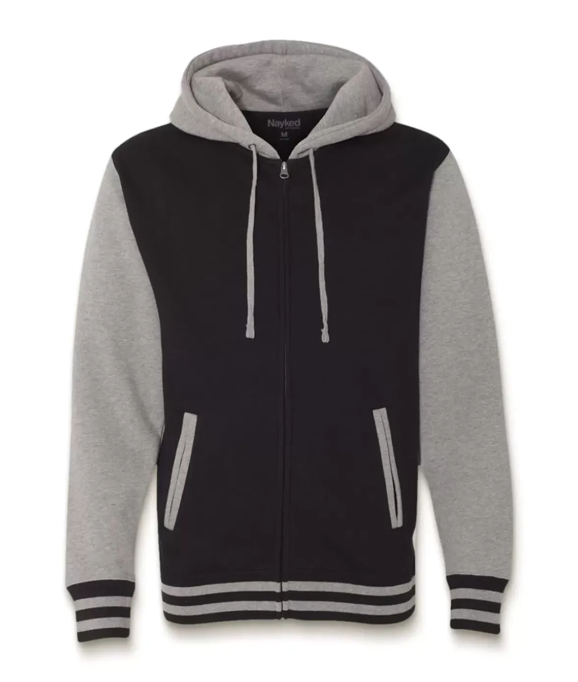 Nayked Apparel Hoodies & Sweatshirts>Varsity Full-Zip Hooded Fleece Jacket