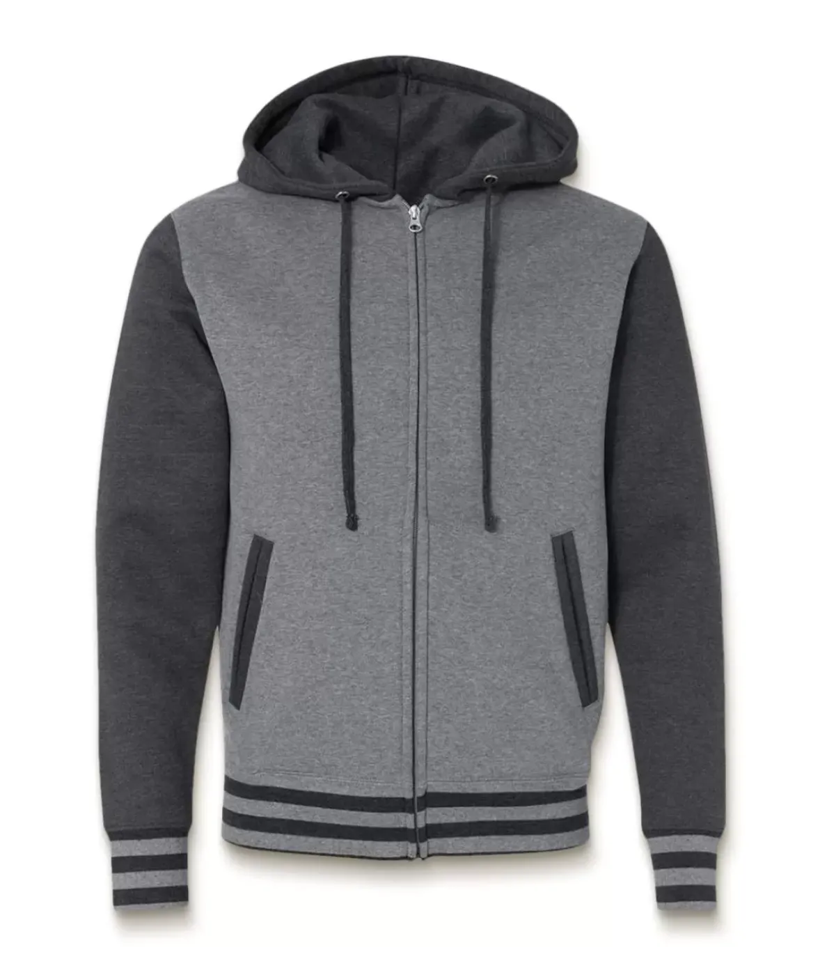 Nayked Apparel Hoodies & Sweatshirts>Varsity Full-Zip Hooded Fleece Jacket
