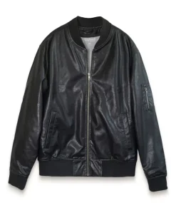 Nayked Apparel Shirts>Vegan Leather Recycled Bomber Jacket