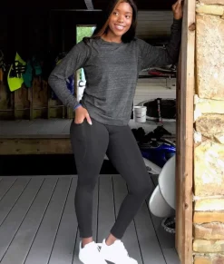 Nayked Apparel Bottoms Skirts & Dresses>Women'S High Waist Pocketed Athleisure Leggings Black
