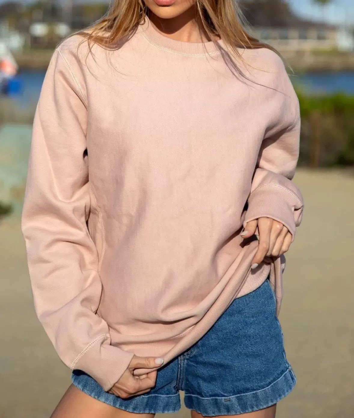 Nayked Apparel Tops>Women'S Oversized Soft Premium Heavyweight Cross-Grain Sweatshirt