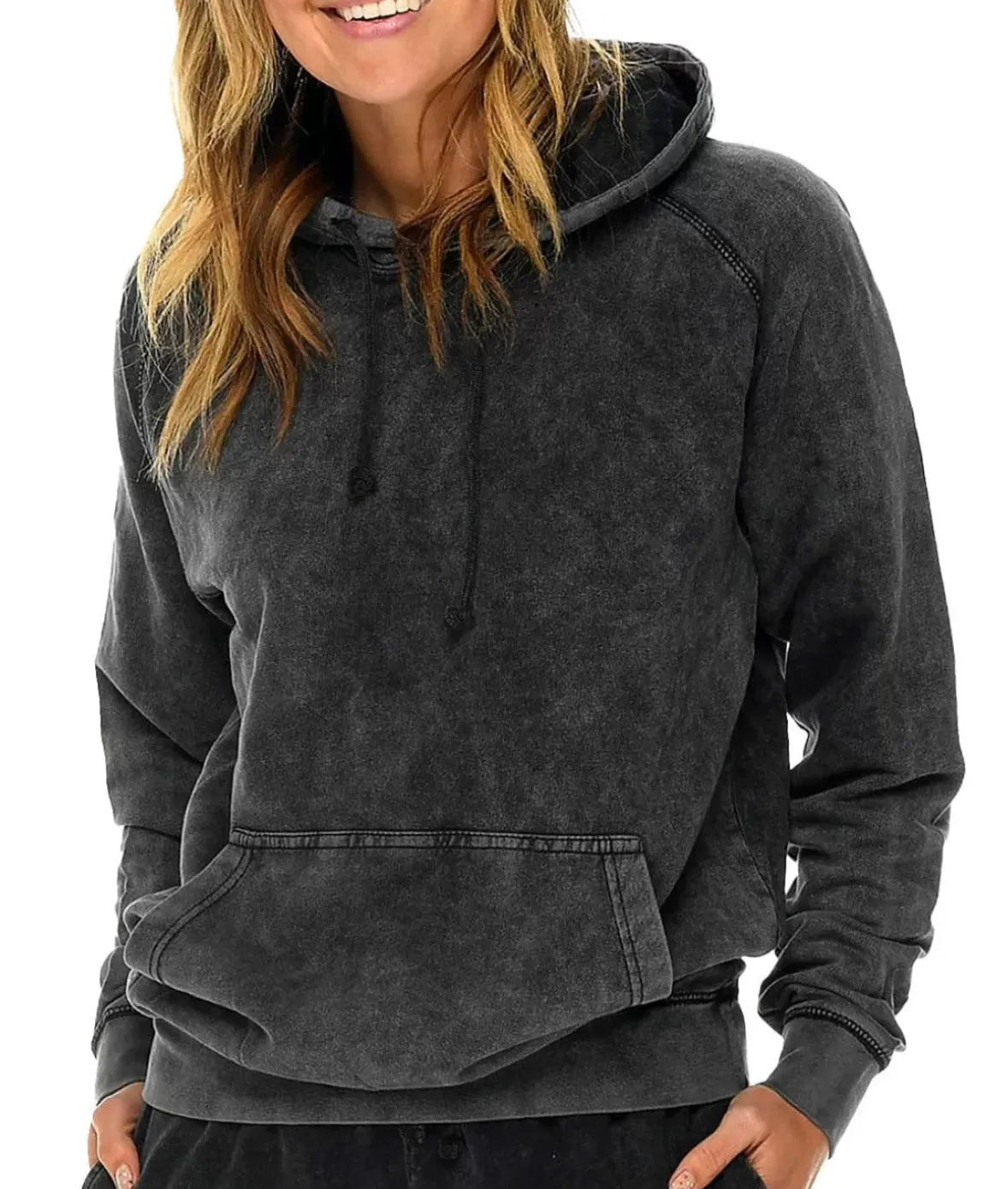 Nayked Apparel Tops>Women'S Oversized Vintage Fleece Raglan Hoodie