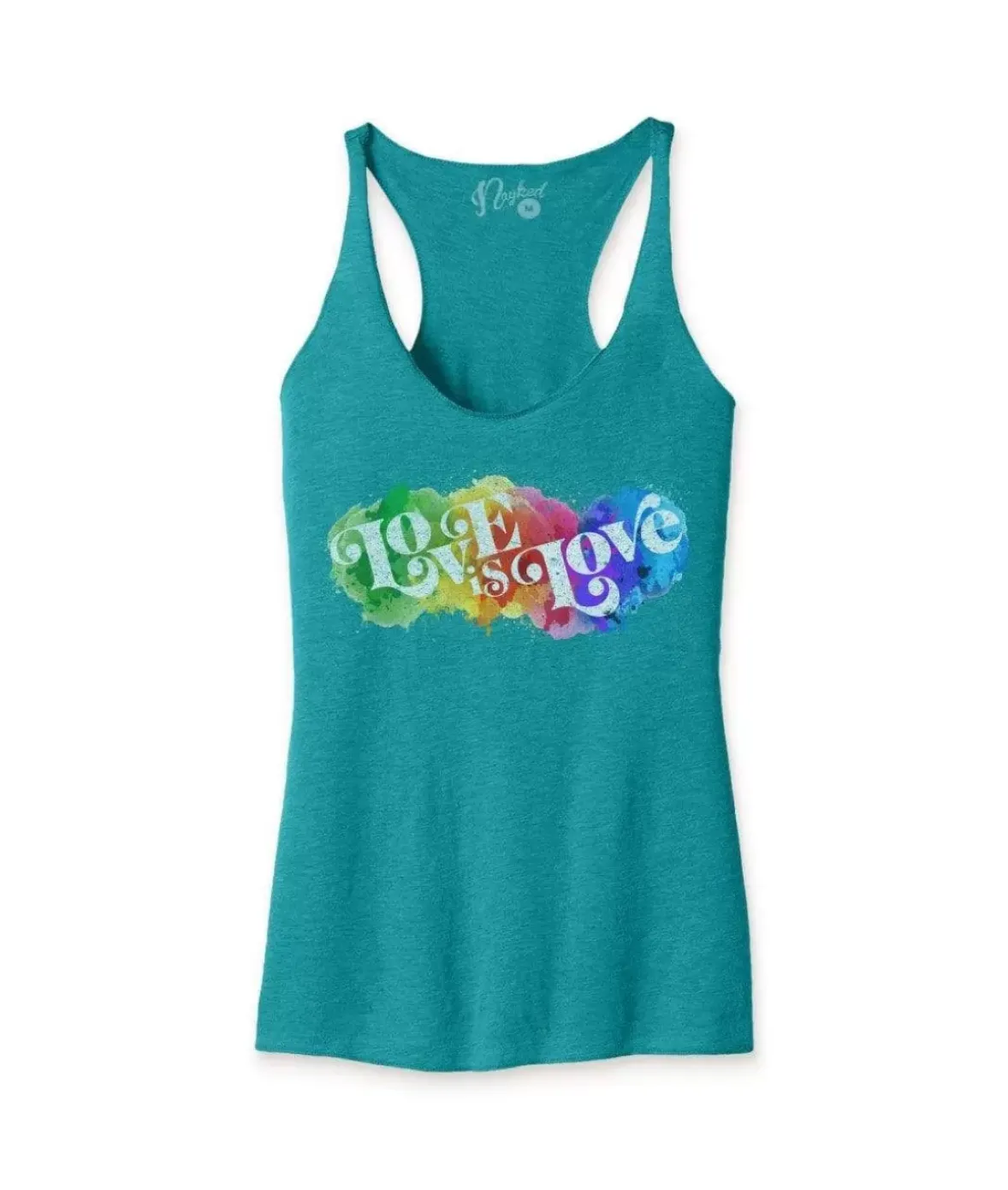 Nayked Apparel Tank Tops>Women'S Ridiculously Soft Lightweight Graphic Racerback Tank | Love Is Love