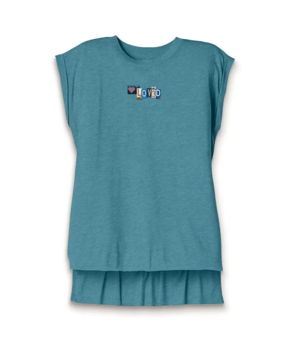 Nayked Apparel Tops>Women'S Ridiculously Soft Flowy Rolled Cuff Muscle Graphic Tee | Loved