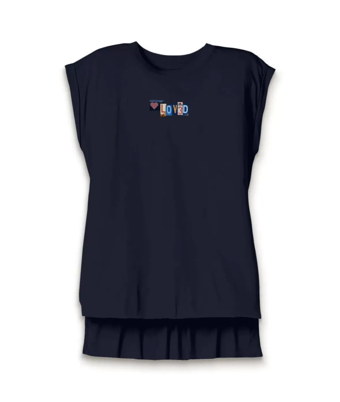 Nayked Apparel Tops>Women'S Ridiculously Soft Flowy Rolled Cuff Muscle Graphic Tee | Loved